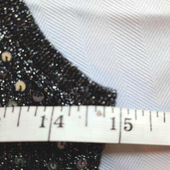 Large Lauren Michelle Grey Beaded Sleeveless elegant Sweater Top - Picture 12 of 17